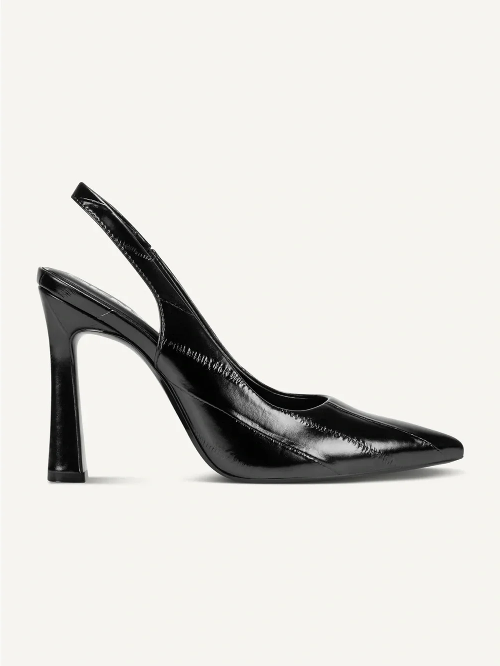 DKNY Black Patent Pointed Slingback Heel